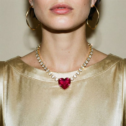 Can You Feel It Hot Pink Bling Necklace - 
