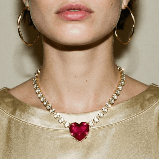 Can You Feel It Hot Pink Bling Necklace - 