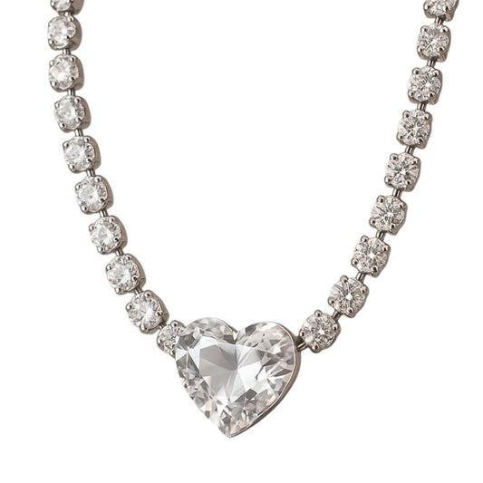 Can You Feel It Silver Bling Necklace - 