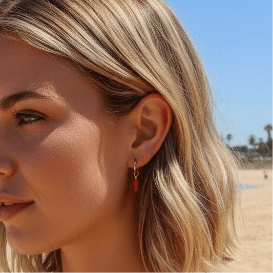 Chilli Gold Huggy Earrings - earrings