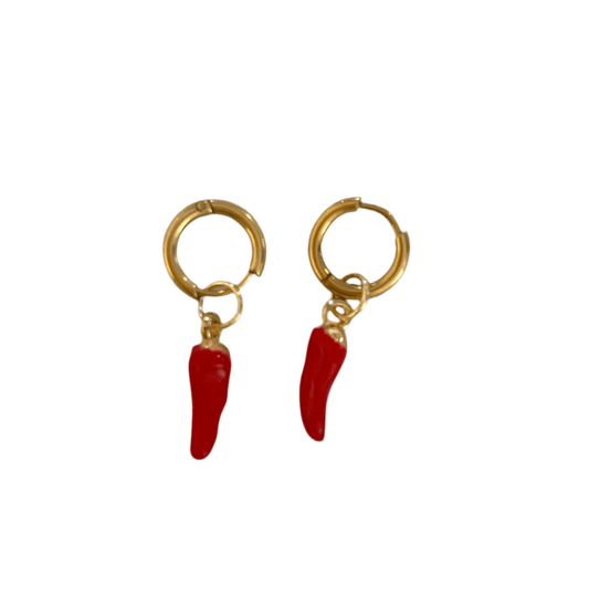 Chilli Gold Huggy Earrings - earrings