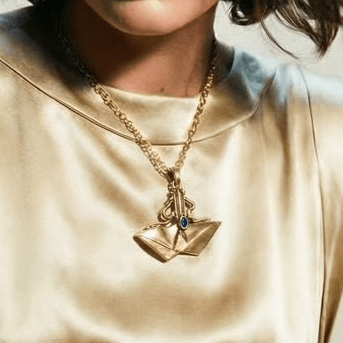 Coral Bay Gold and Lapis Lazuli Vintage Bespoke Necklace - Necklace