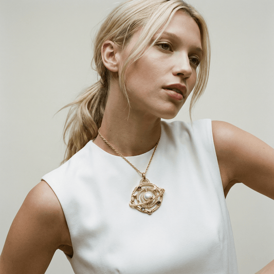 Cosmic Orbit Tarot 18k Gold Plated Pendant Necklace - Necklace