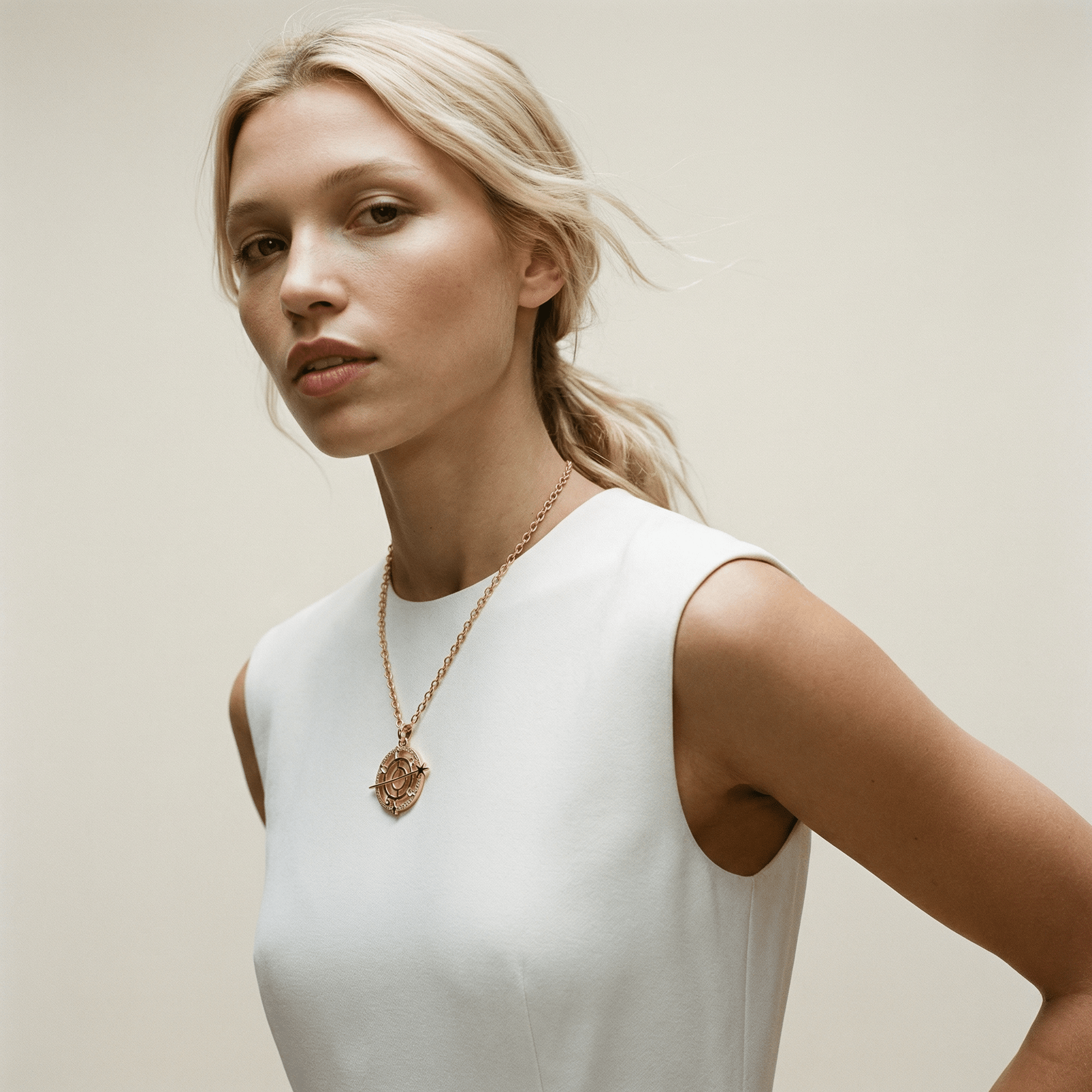 Cosmic Orbit Tarot 18k Gold Plated Pendant Necklace - Necklace
