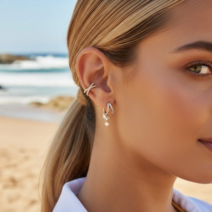 Disco Diva Gold Earrings Earcuff - 