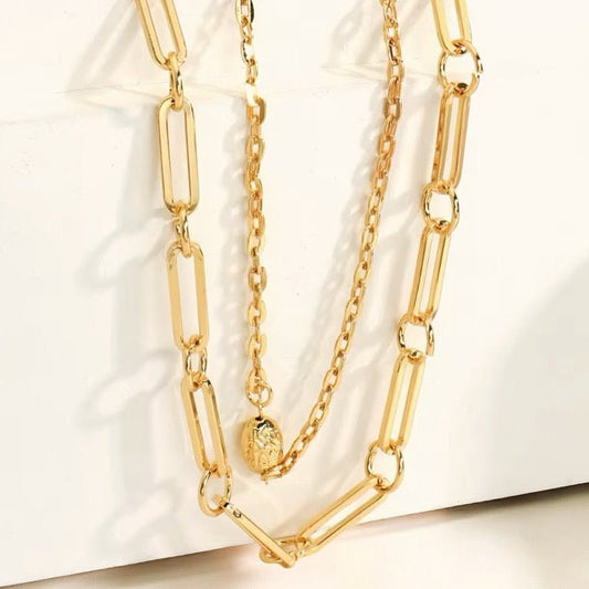 Double Lucky Gold Plated Necklace - Necklace