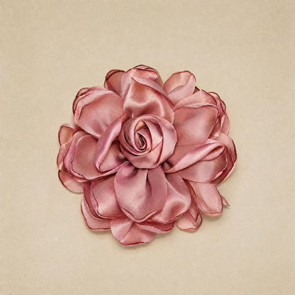 Dusty Pink Satin Floral Brooch - Brooch