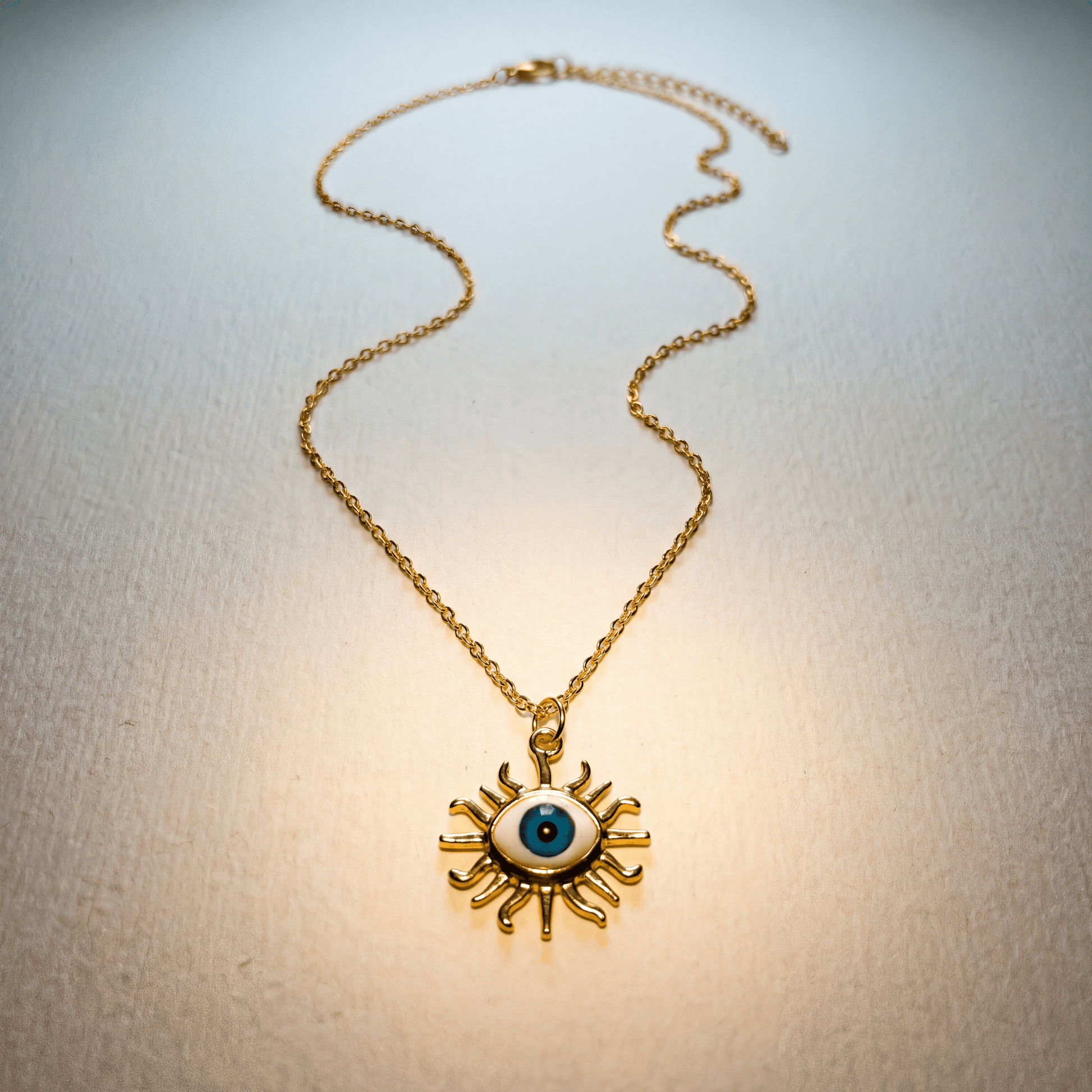 Evil Eye Starburst Gold Necklace - Necklace