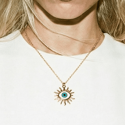 Evil Eye Starburst Gold Necklace - Necklace