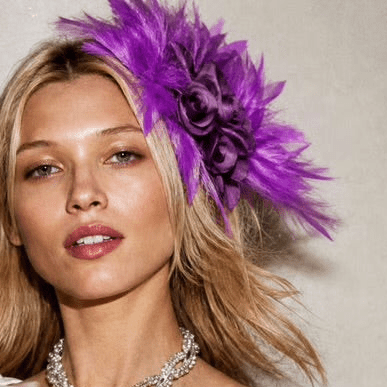 Feathers Mauve Statement Rose Brooch - Brooch