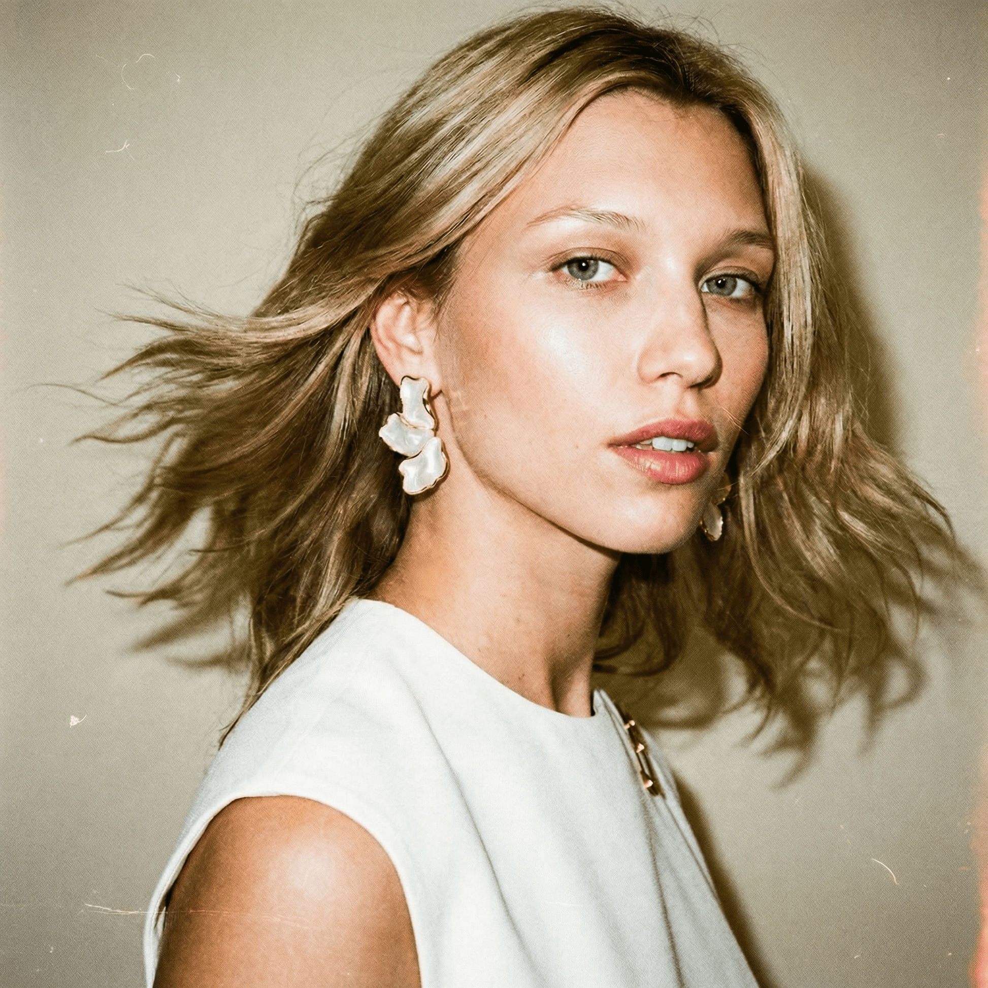 Flora Shell and Gold Earrings - earrings
