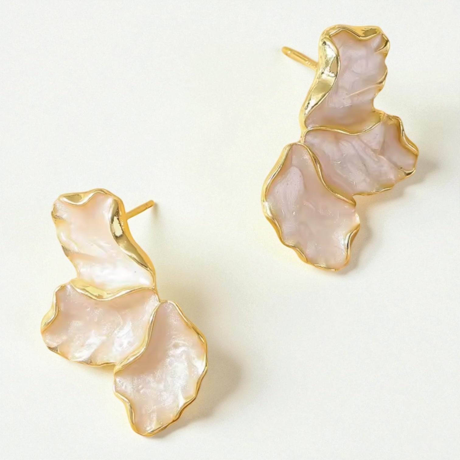 Flora Shell and Gold Earrings - earrings