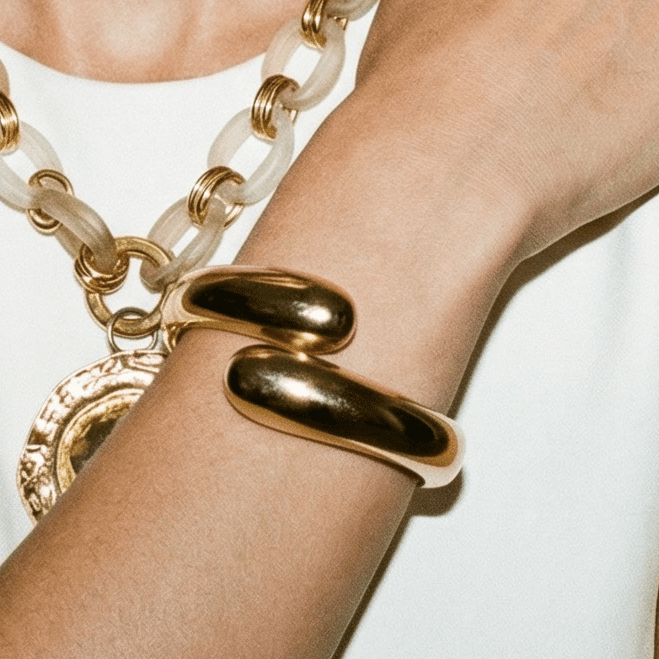 Fluid Gold Plated Bangle - Bracelet
