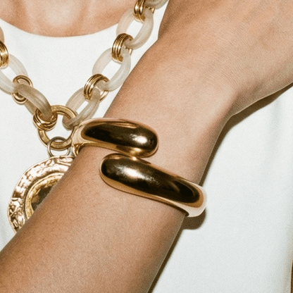 Fluid Gold Plated Bangle - Bracelet