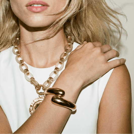 Fluid Gold Plated Bangle - Bracelet