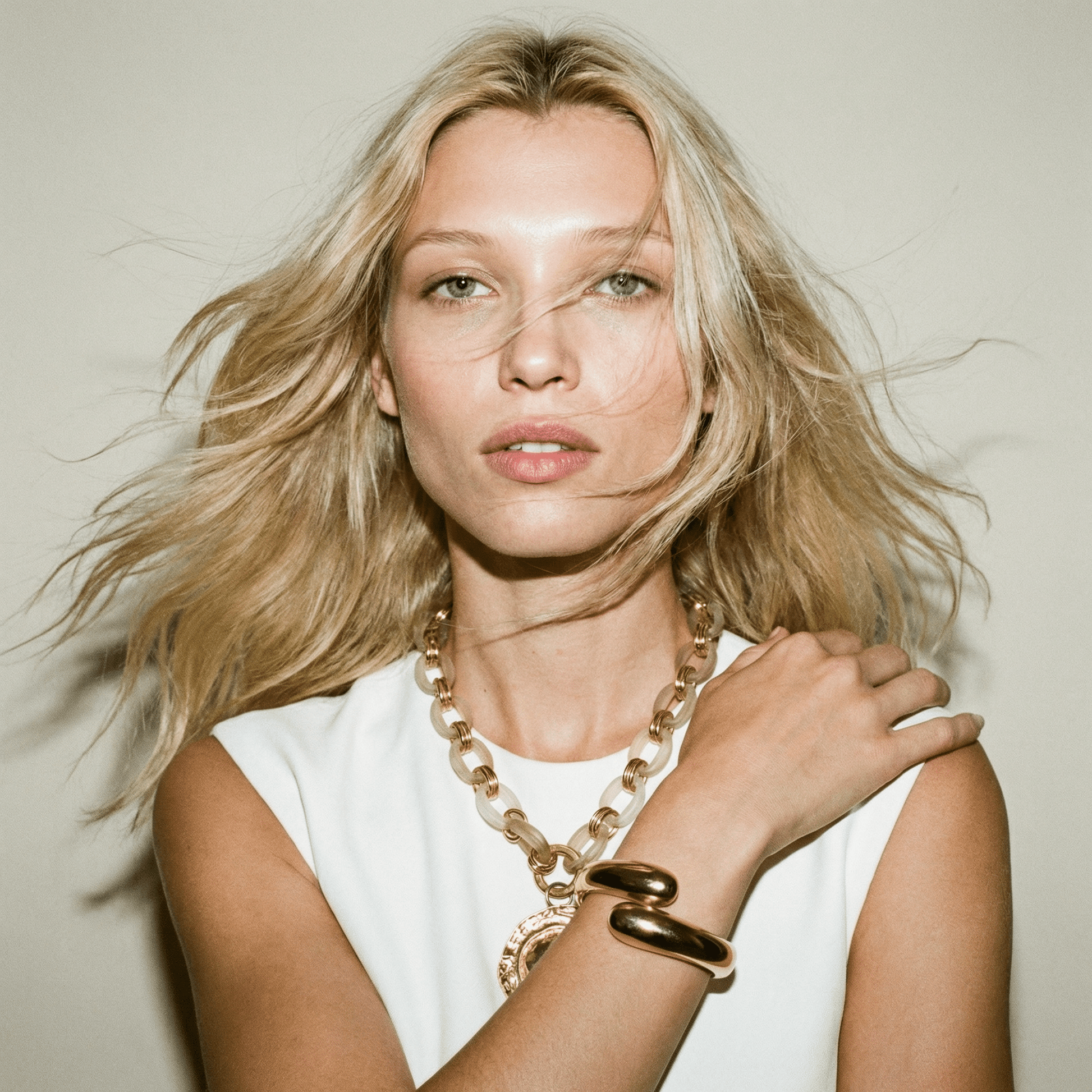 Fluid Gold Plated Bangle - Bracelet