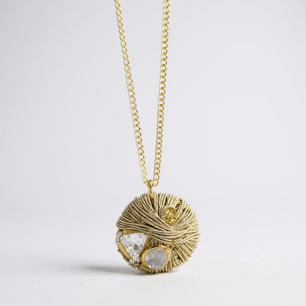 Gold Lurex Vintage Bespoke Necklace - 