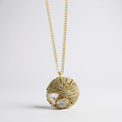 Gold Lurex Vintage Bespoke Necklace - 