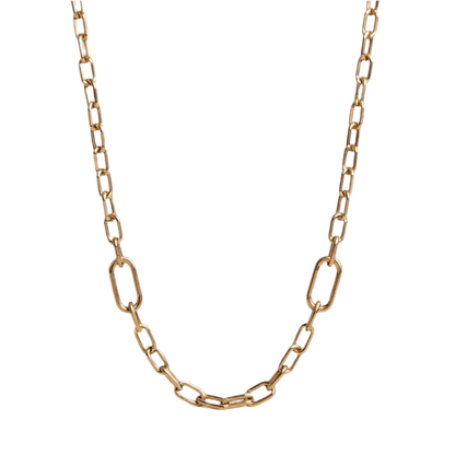 Gold Plated Sterling Silver Paperclip Chain Necklace - 