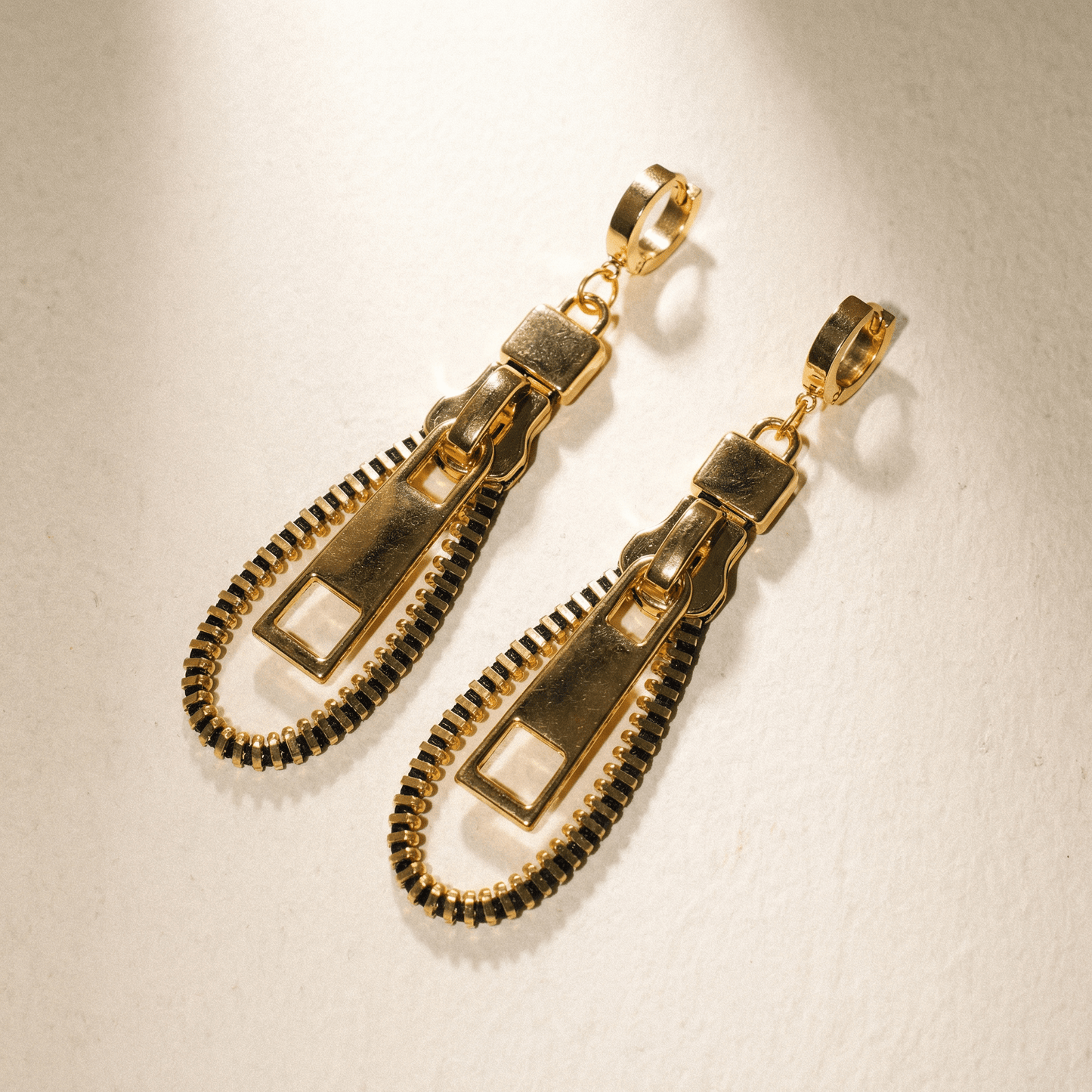 Gold Zip Earrings - earrings