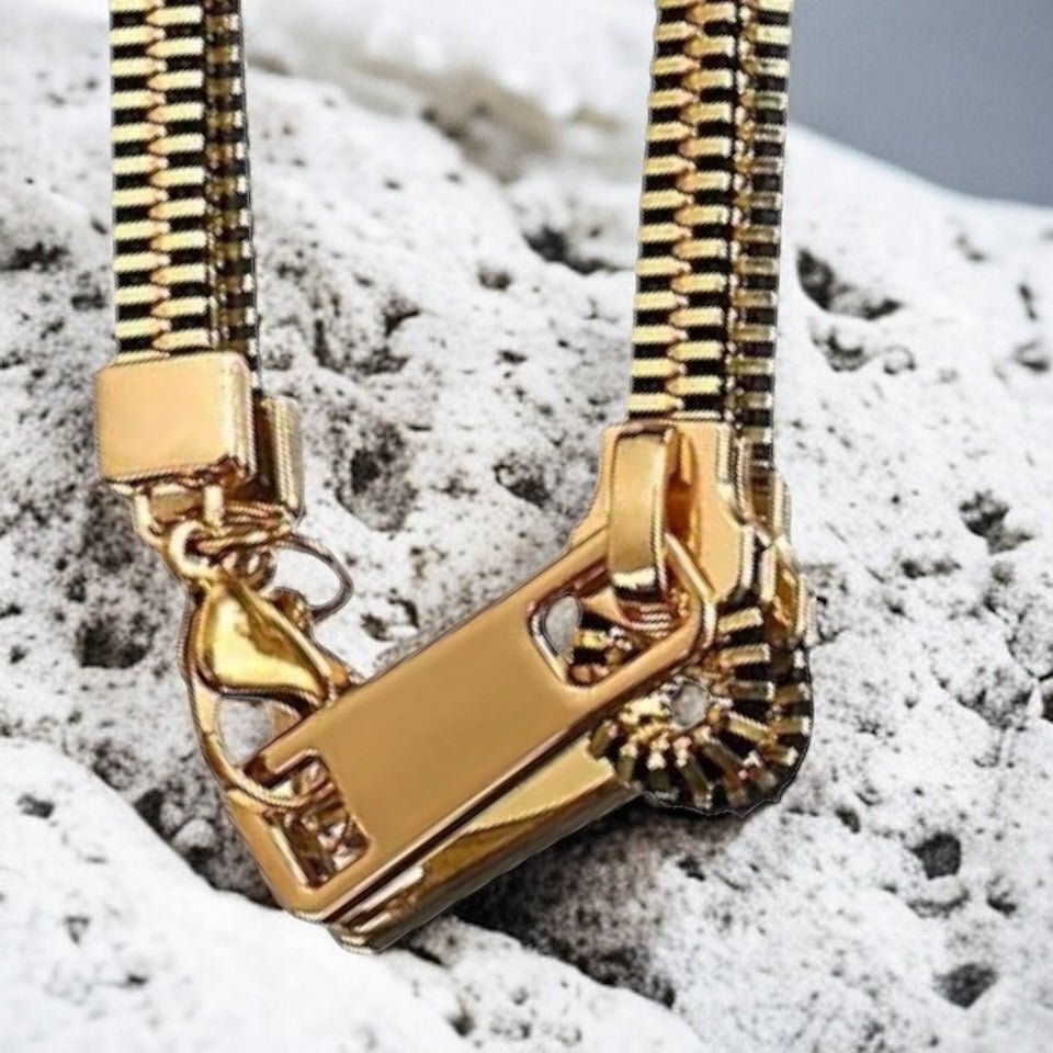 Gold Zip Necklace-