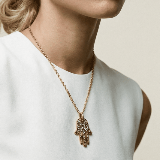 Hand of Fatima Gold Tarot Necklace - Necklace