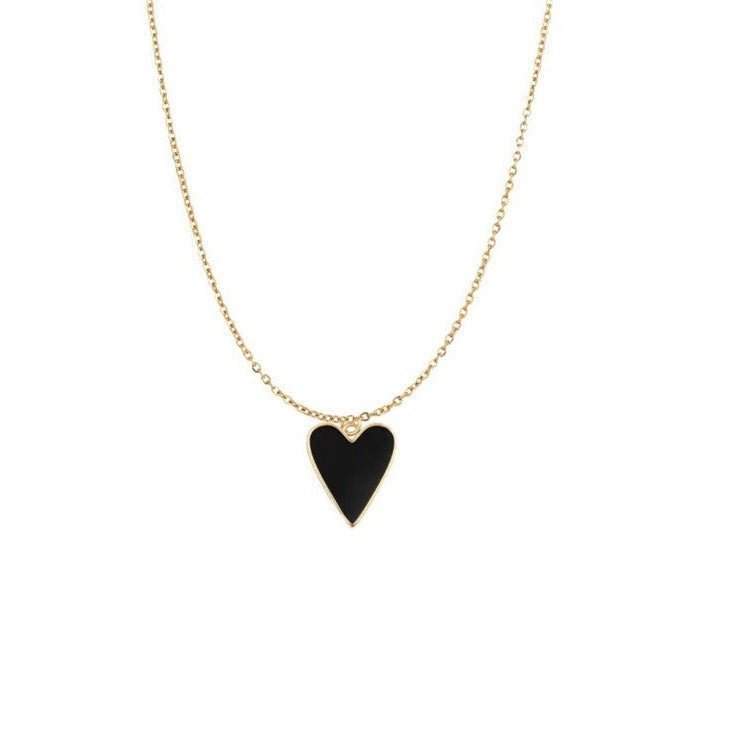 Heart of Glass Black Necklace - 