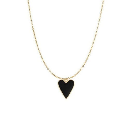 Heart of Glass Black Necklace - 