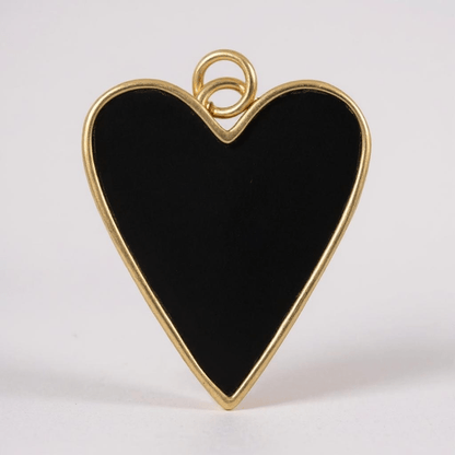 Heart of Glass Black or White Charm - Charm
