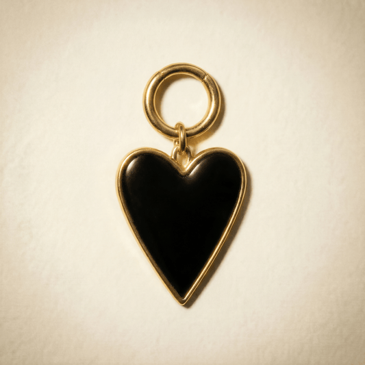 Heart of Glass Black or White Charm - Charm