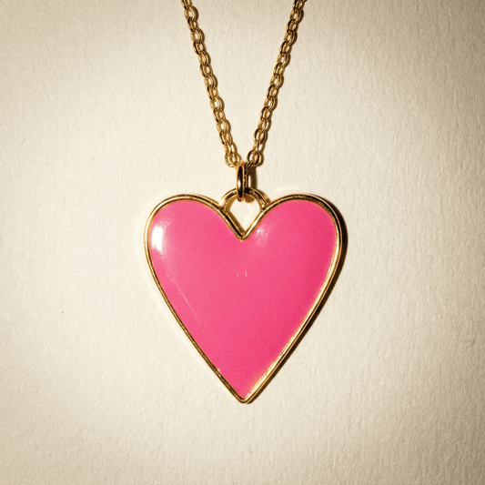Heart of Glass Neon Pink Necklace - 
