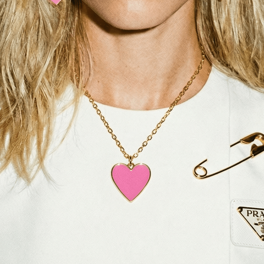 Heart of Glass Neon Pink Necklace - 