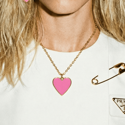 Heart of Glass Neon Pink Necklace - 