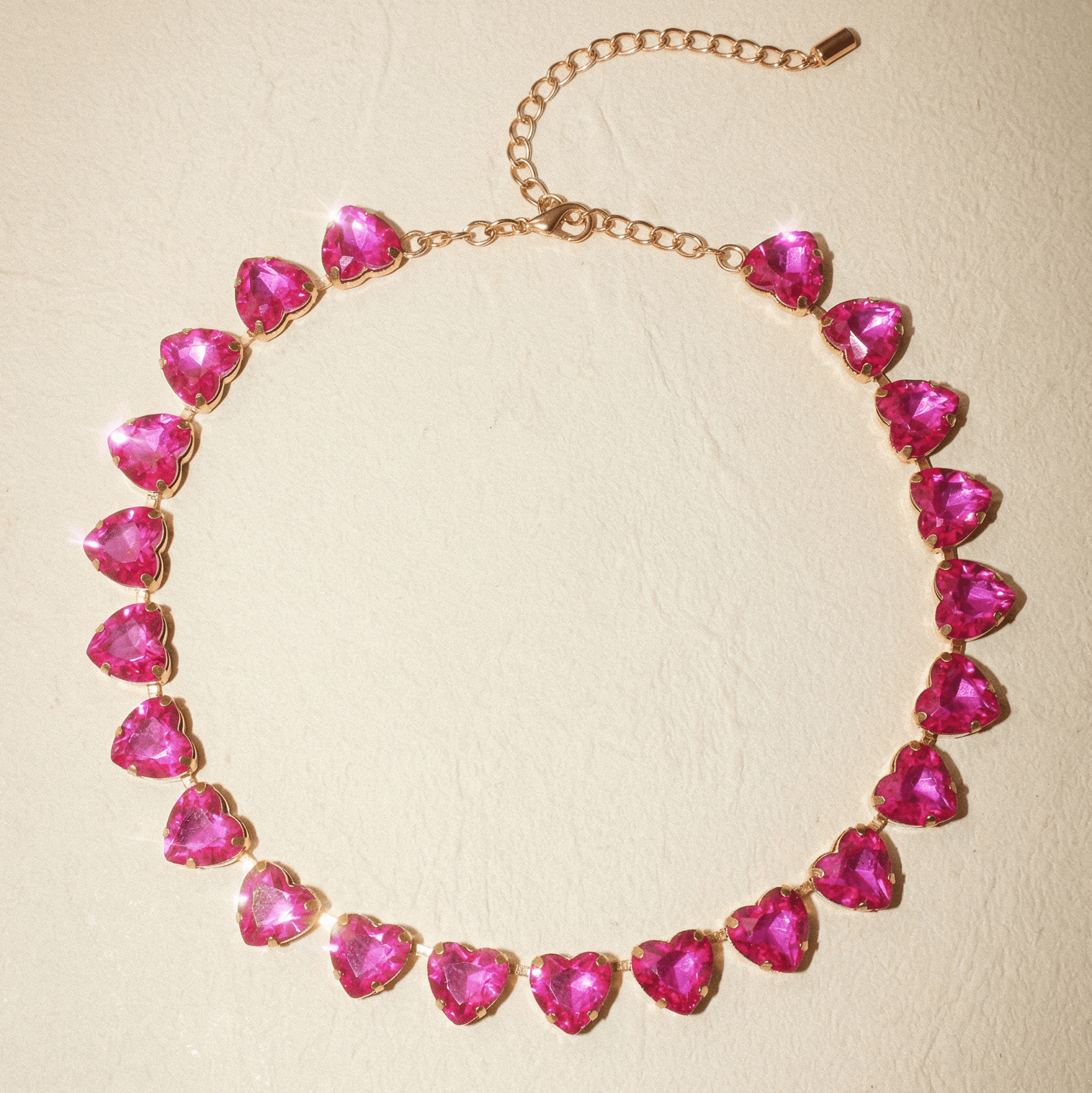 Hearts a Mess Hot Pink Heart Statement Necklace - Necklace