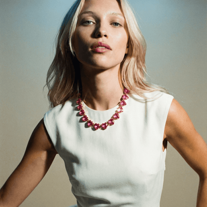 Hearts a Mess Hot Pink Heart Statement Necklace - Necklace