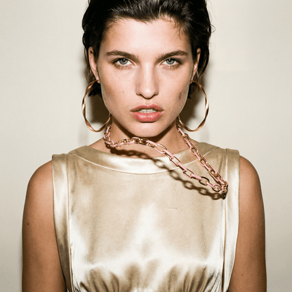Jolene Enamel and Gold Plated Blush Necklace - 