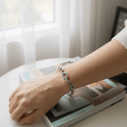 Jolene Enamel and Gold Plated Turquoise Bracelet - 
