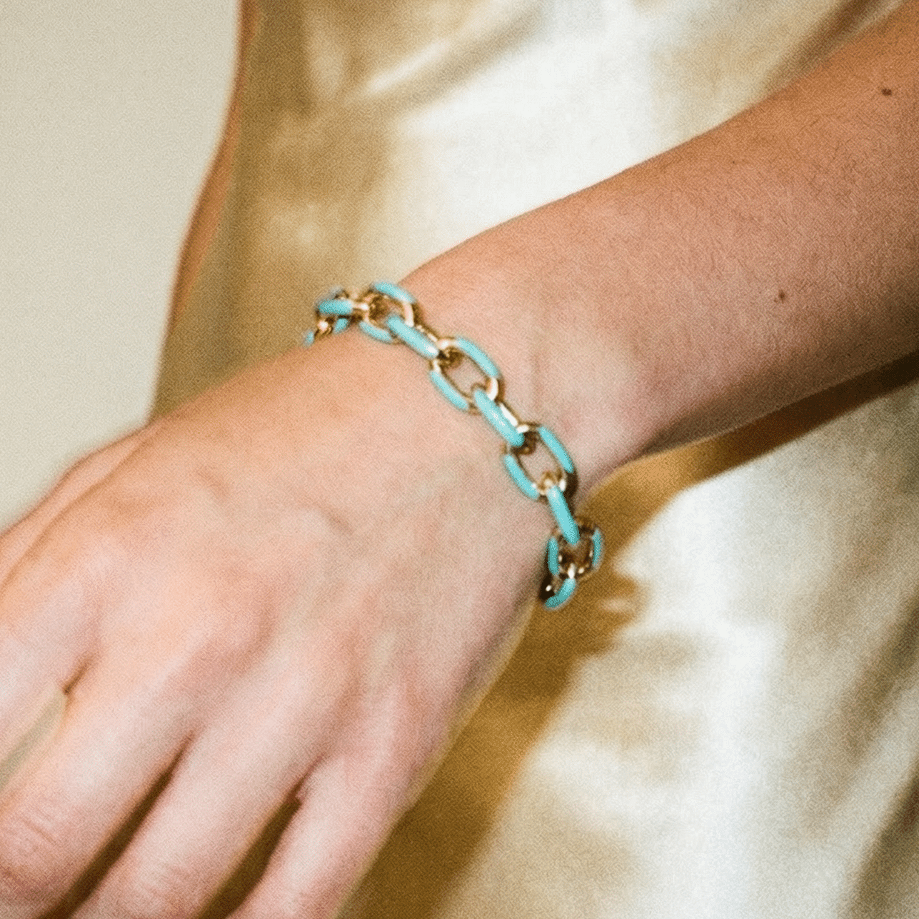 Jolene Enamel and Gold Plated Turquoise Bracelet - 