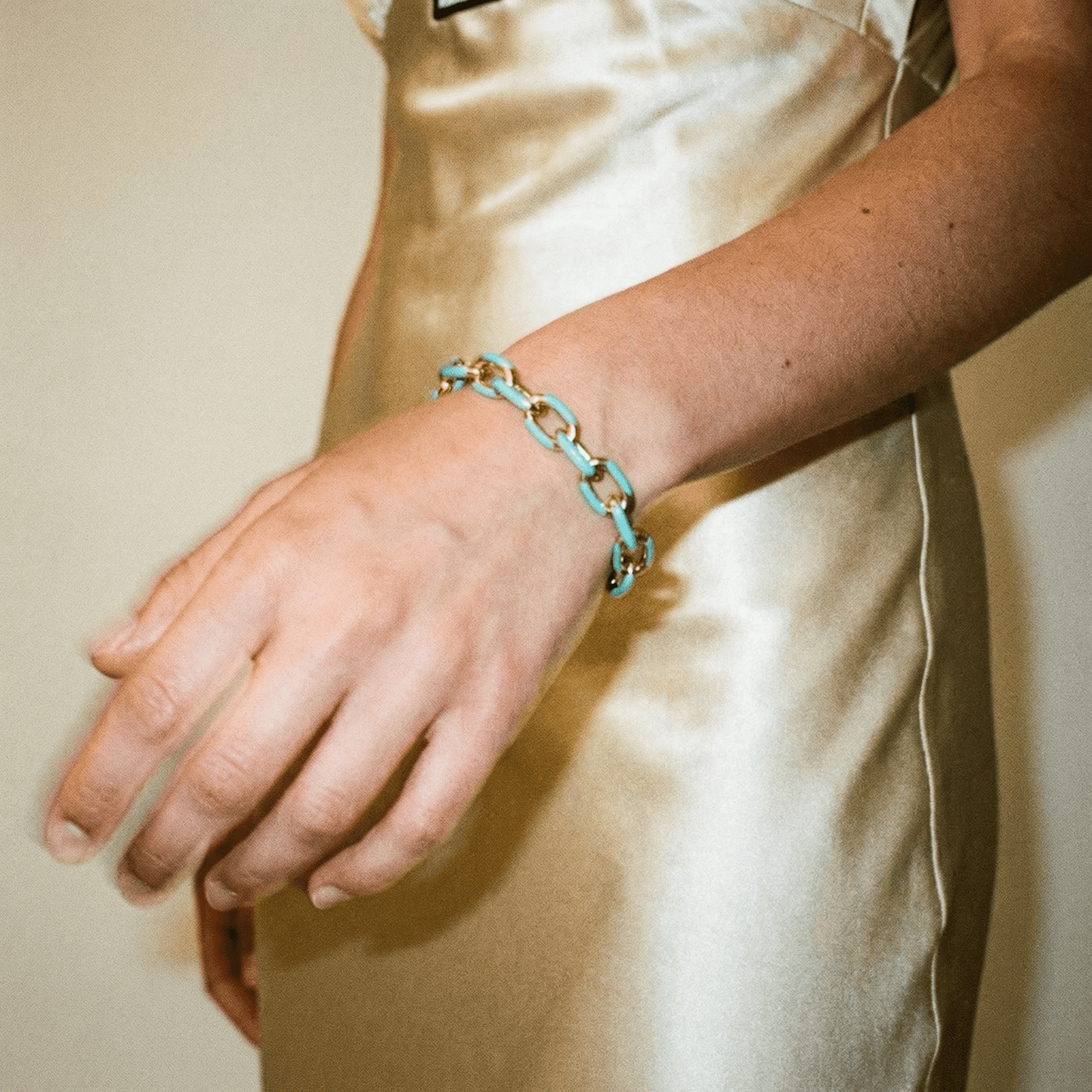 Jolene Enamel and Gold Plated Turquoise Bracelet - 