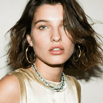 Jolene Enamel and Gold Plated Turquoise Necklace - 