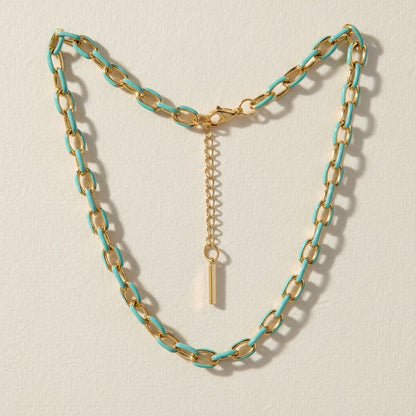 Jolene Enamel and Gold Plated Turquoise Necklace - 