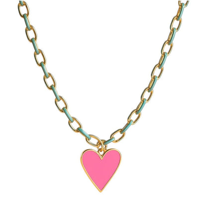 Jolene Enamel and Gold Plated Turquoise Necklace - 