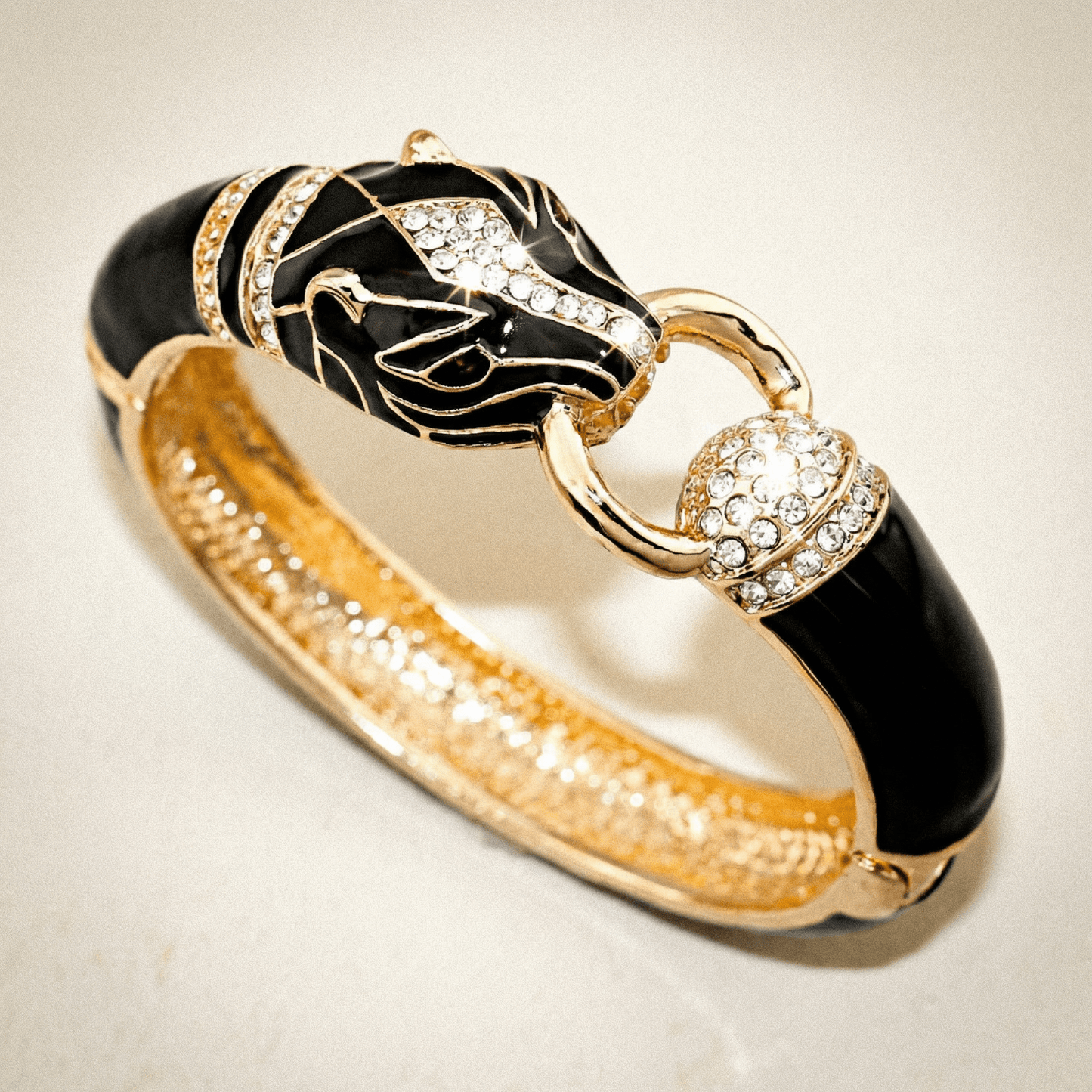 King Cuff Black and Gold Bracelet - 