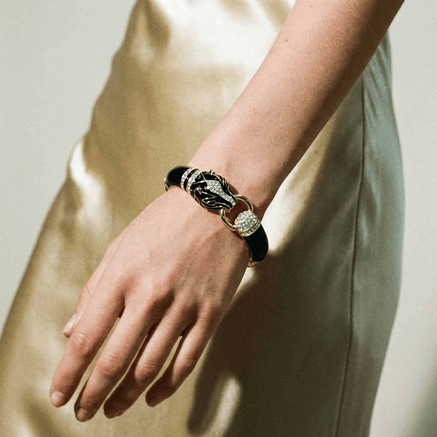 King Cuff Black and Gold Bracelet - 