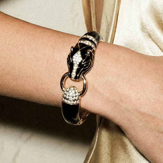 King Cuff Black and Gold Bracelet - 