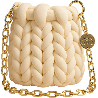 Knitted Cross Body / Shoulder Bag Creamy Milk - 