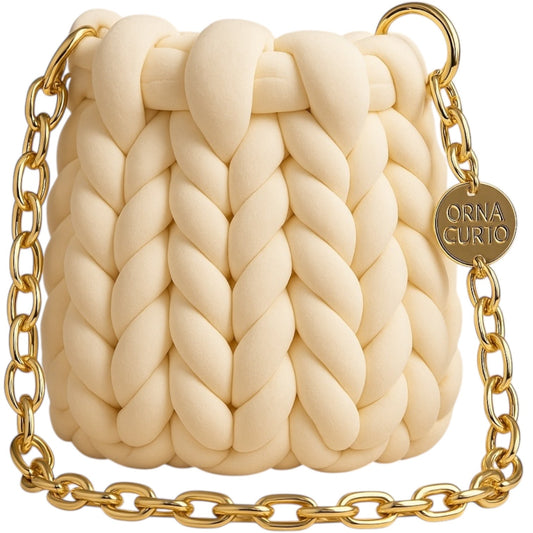 Knitted Cross Body / Shoulder Bag Creamy Milk - 