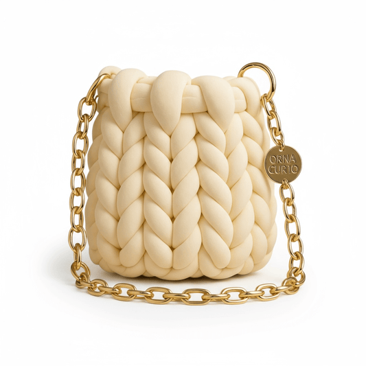 Knitted Cross Body / Shoulder Bag Creamy Milk - 