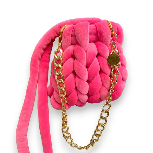 Knitted Cross Body / Shoulder Bag Hot Pink-