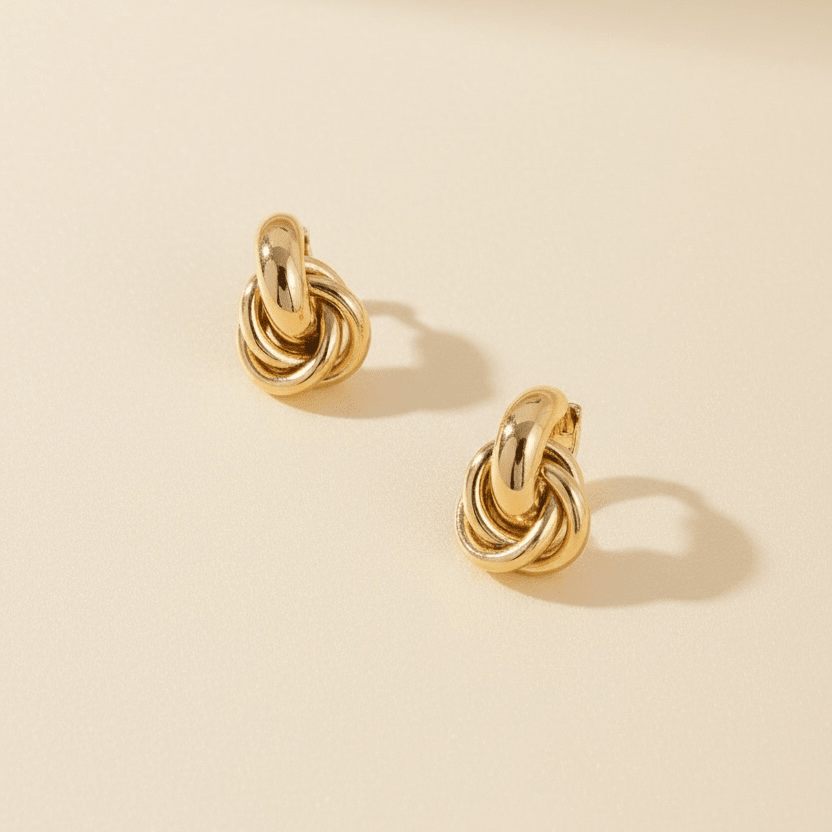 Knot Gold Stud Earrings - earrings